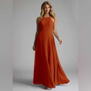 Azazie long Celyn bridesmaid dress Paprika
